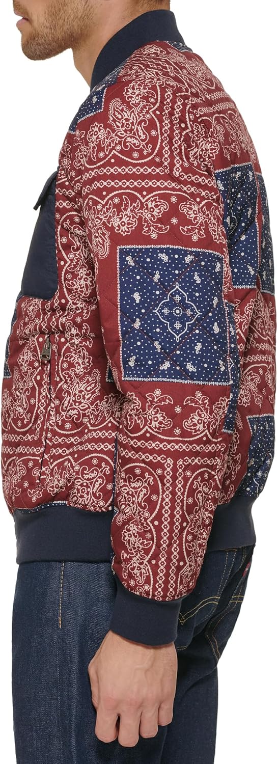 Мужская куртка-бомбер Levi's с ромбовидной стежкой, Burgundy Bandana — фото 2