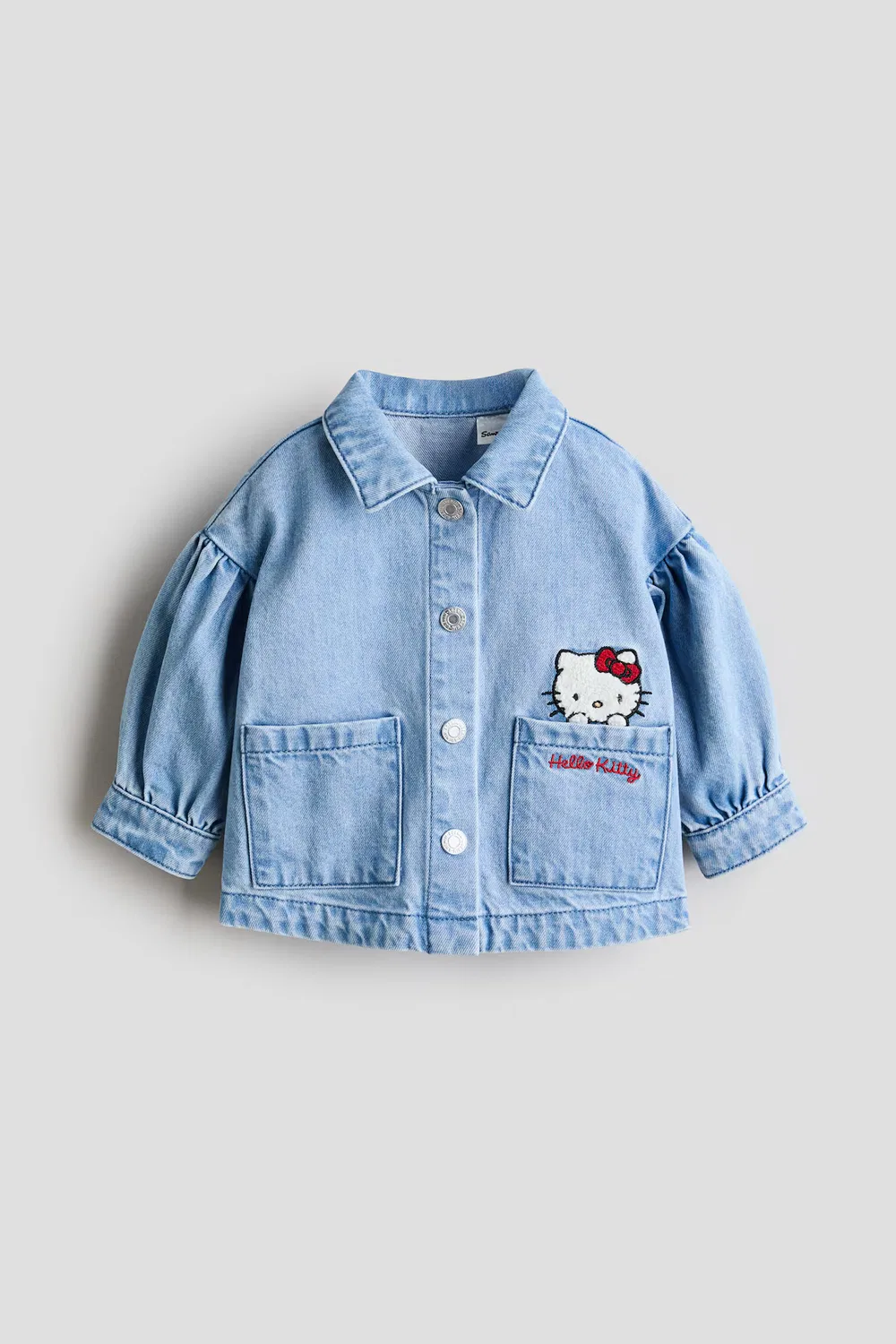 Джинсовая куртка с вышивкой H&M, Denimblau/Hello Kitty