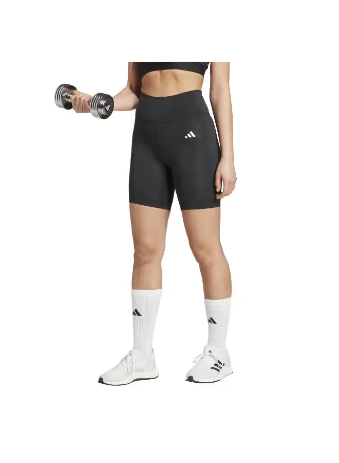 Леггинсы короткие с карманом Optimé Essentials Adidas, черный — фото 2