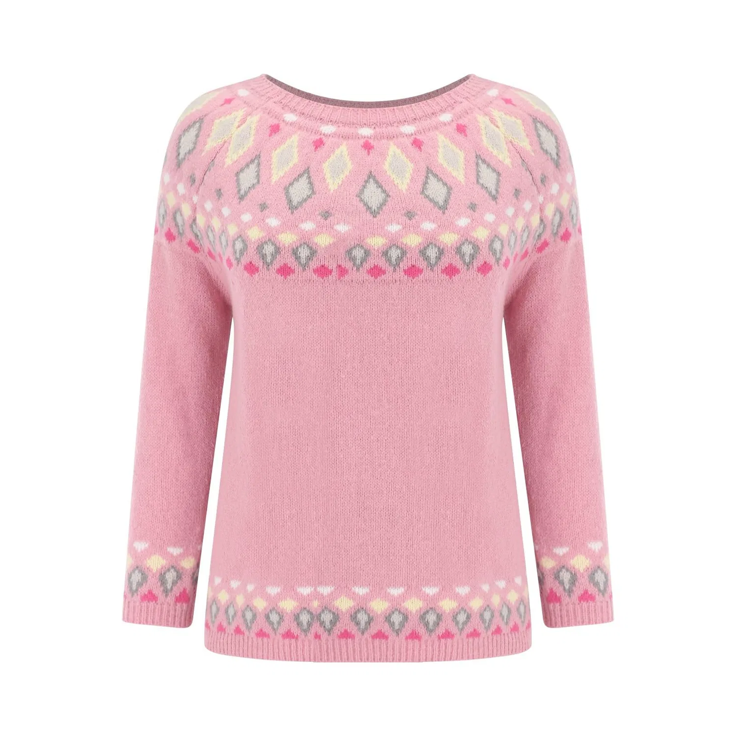 Женский свитер с принтом Fair Isle Nordic Sweater, Pink — фото 4