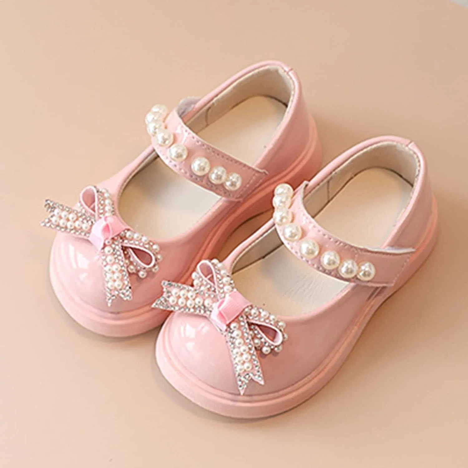Детские туфли Мэри Джейн на платформе с бантом для девочек, Pink — фото 4