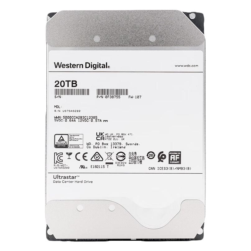 

Внутренний жесткий диск Western Digital Ultrastar DC HC560, WUH722020BL5204, 20Тб