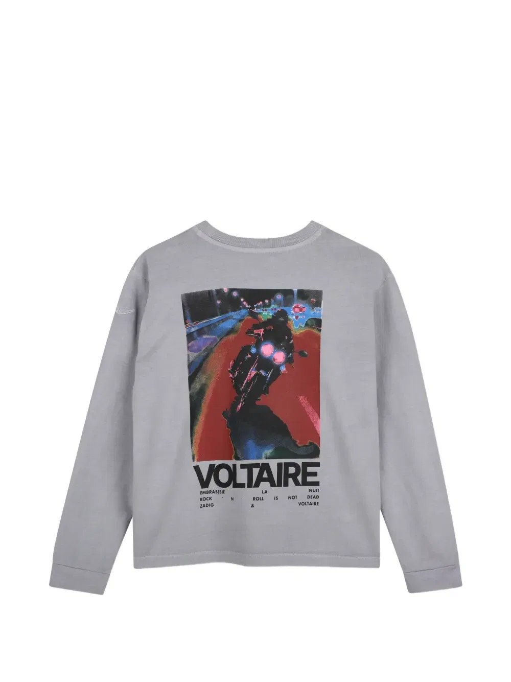 Лонгслив с логотипом Zadig & Voltaire Kids, серый — фото 2