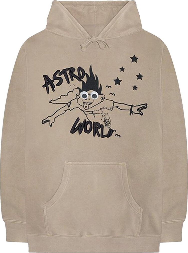 

Худи Cactus Jack by Travis Scott Astroworld Look Mom I Can Fly Hoodie 'Tan', загар