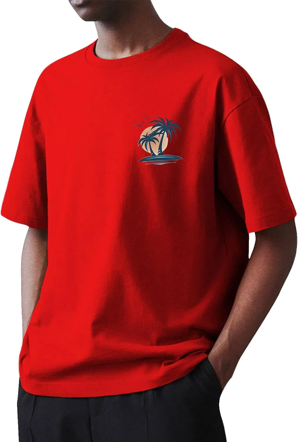 Мужская футболка с коротким рукавом Summer Casual, Red
