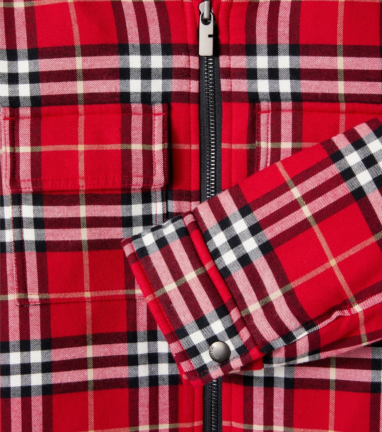 Легкая куртка с капюшоном, в клетку Burberry Kids, красный — фото 2