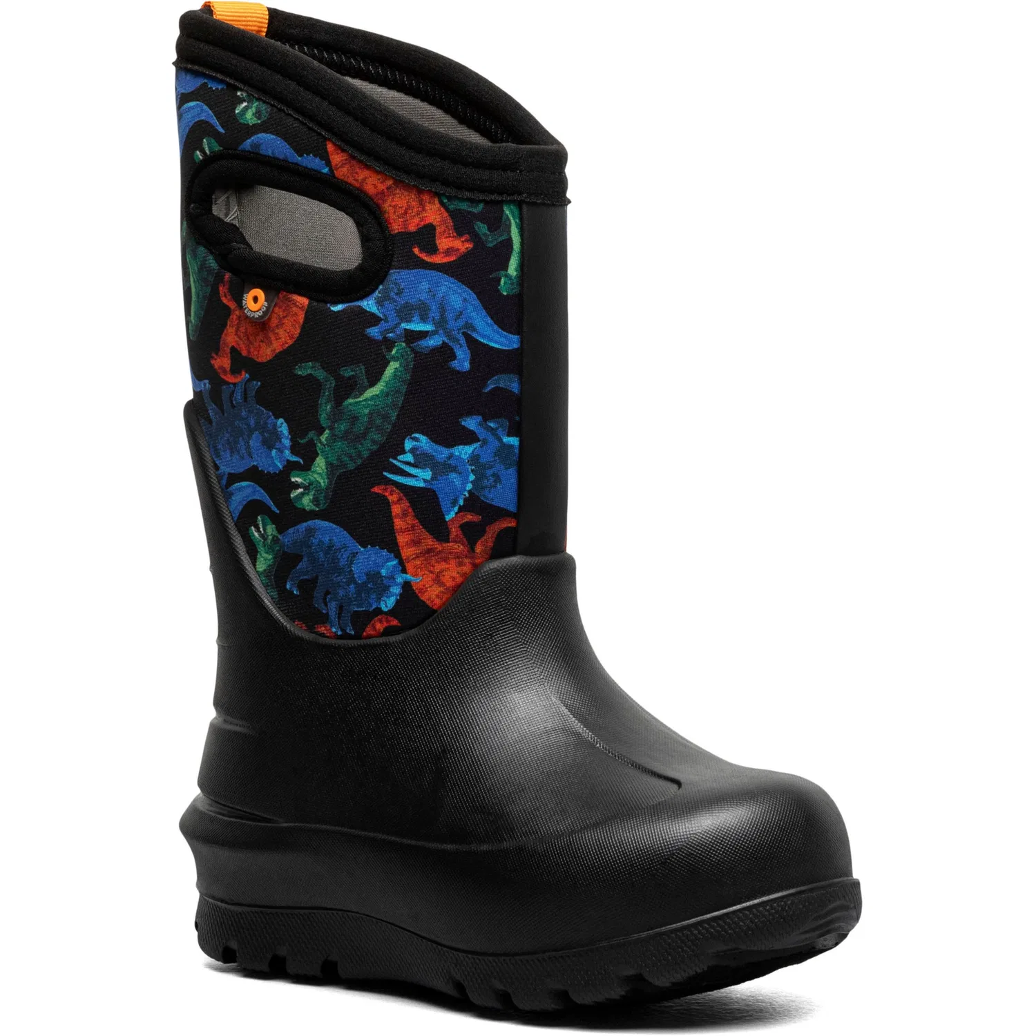 Детские утепленные дождевые сапоги водонепроницаемые Neo-Classic Bogs, Real Dino/черный Multi — фото 3