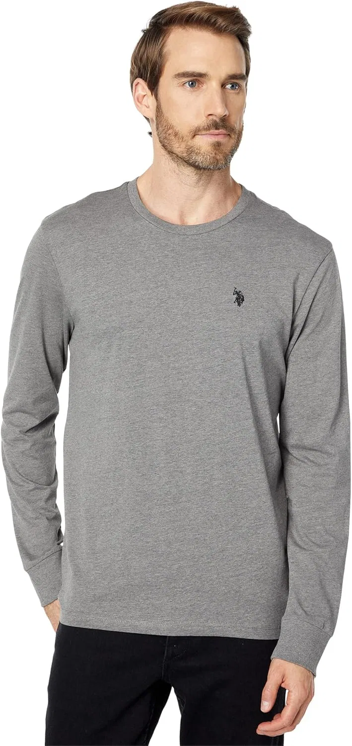 Мужская длинная футболка с круглым вырезом U.S. POLO ASSN., Campus Heather Grey