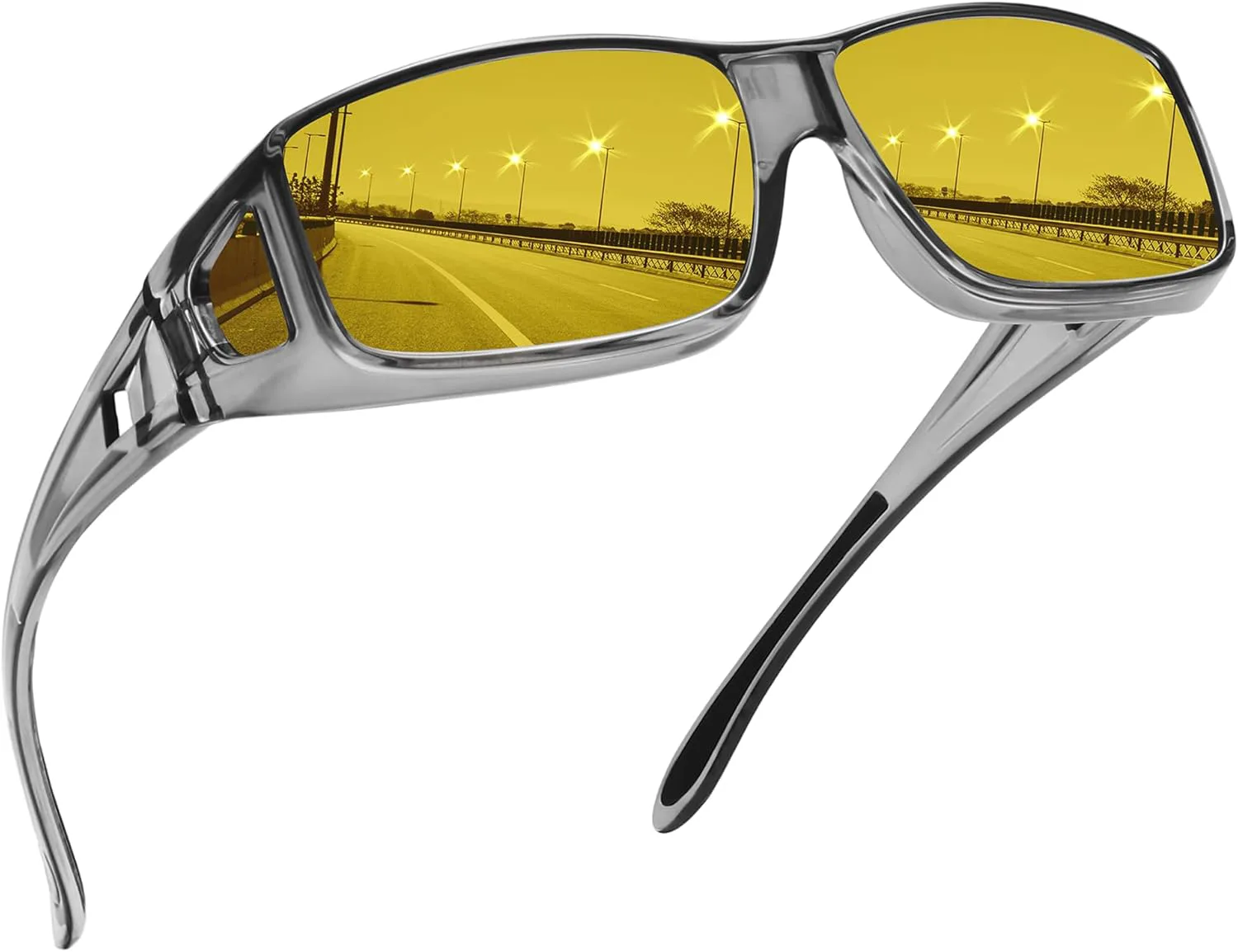 

Солнцезащитные очки MEETSUN Fit Over Glasses для мужчин и женщин, облегающие солнцезащитные очки с поляризованной защитой UV400, A1-clear Gray Frame-night Vision Lens