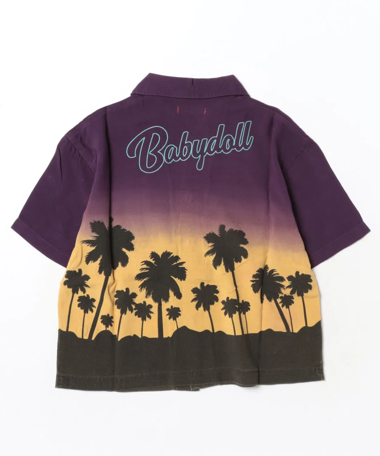 Детская рубашка с открытым воротником с принтом Sunset BABYDOLL, Light Green — фото 2