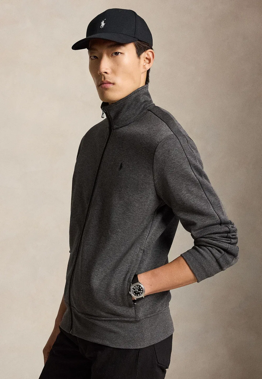 Спортивная куртка из двойной вязки - толстовка на молнии Polo Ralph Lauren, Windsor Heather