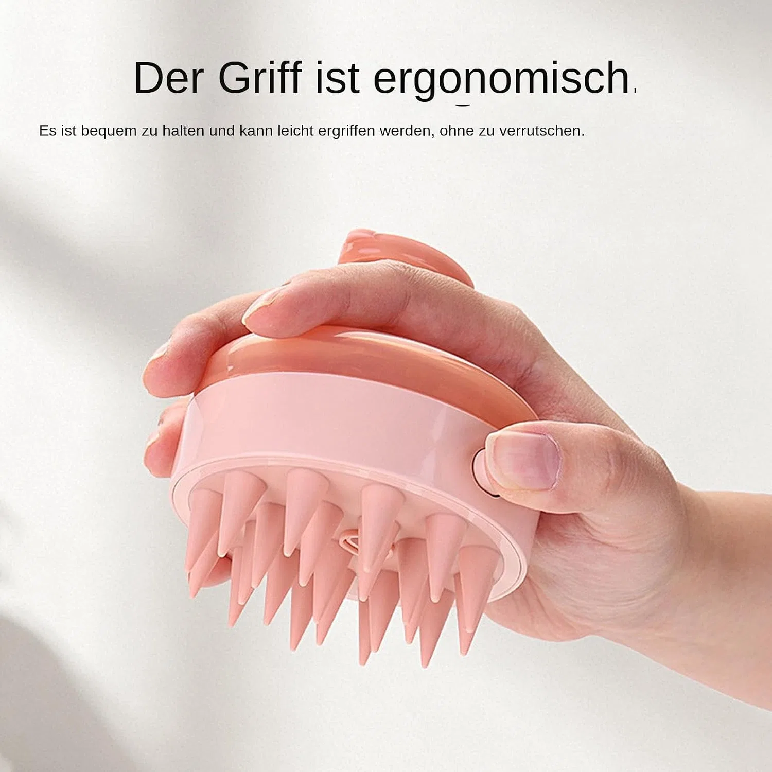 Силиконовый массажер для кожи головы для мытья волос, light pink Generisch — фото 2