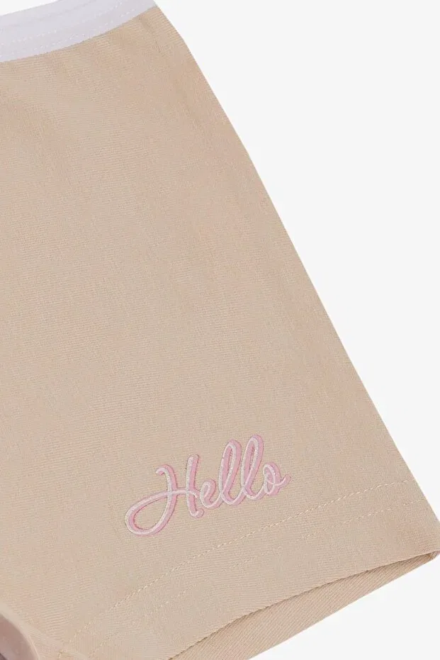 Детские боксеры для мальчиков с принтом Hello Text Print Breeze, Beige — фото 3