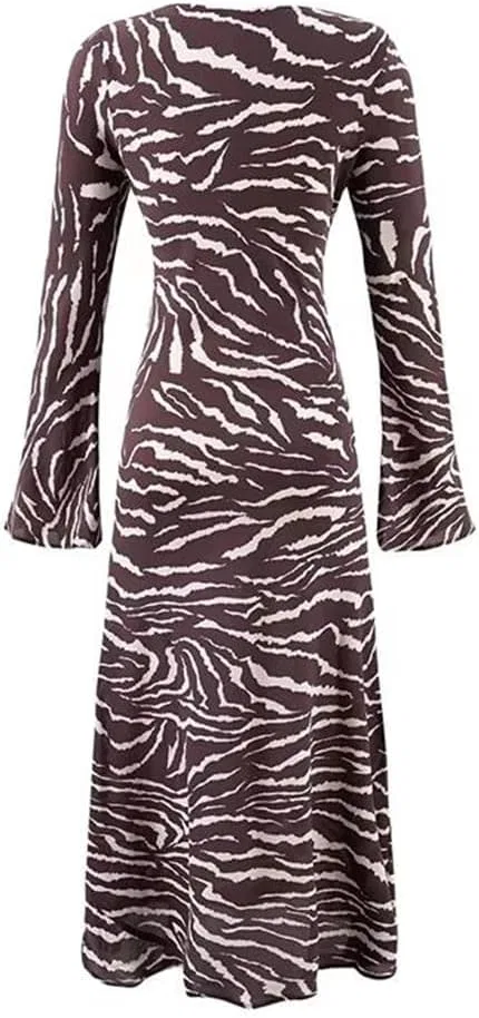 Женское платье с зебровым принтом A-line, Ankle Length, Polyester, Pic Color — фото 3
