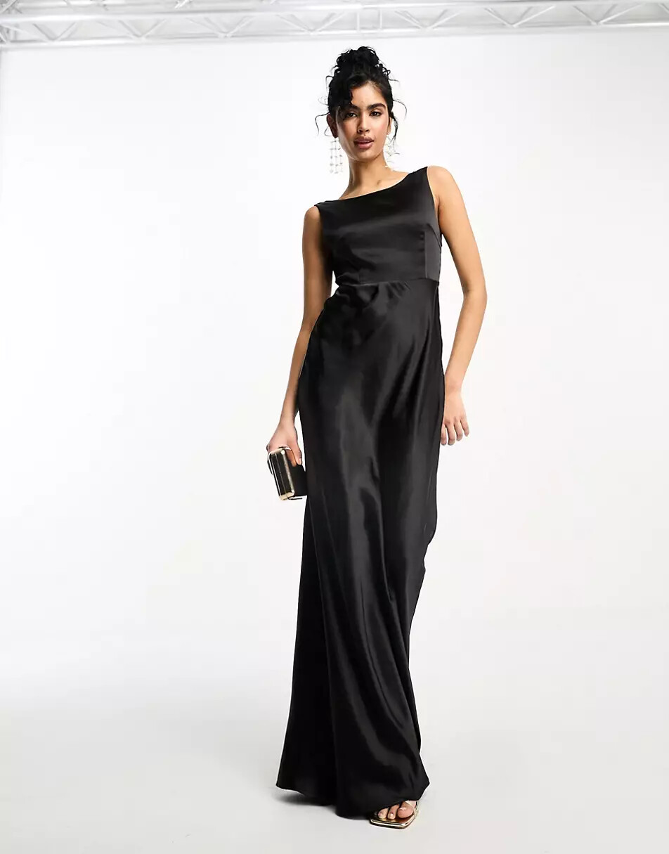 

Платье Six Stories Bridesmaids cowl back satin, черный