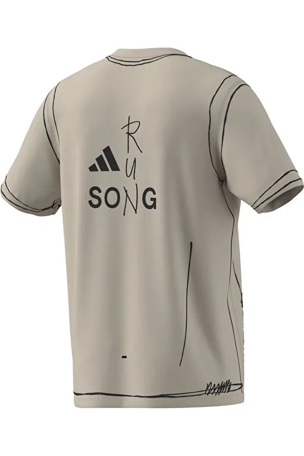 Женская спортивная футболка с коротким рукавом Adidas, Beige — фото 2