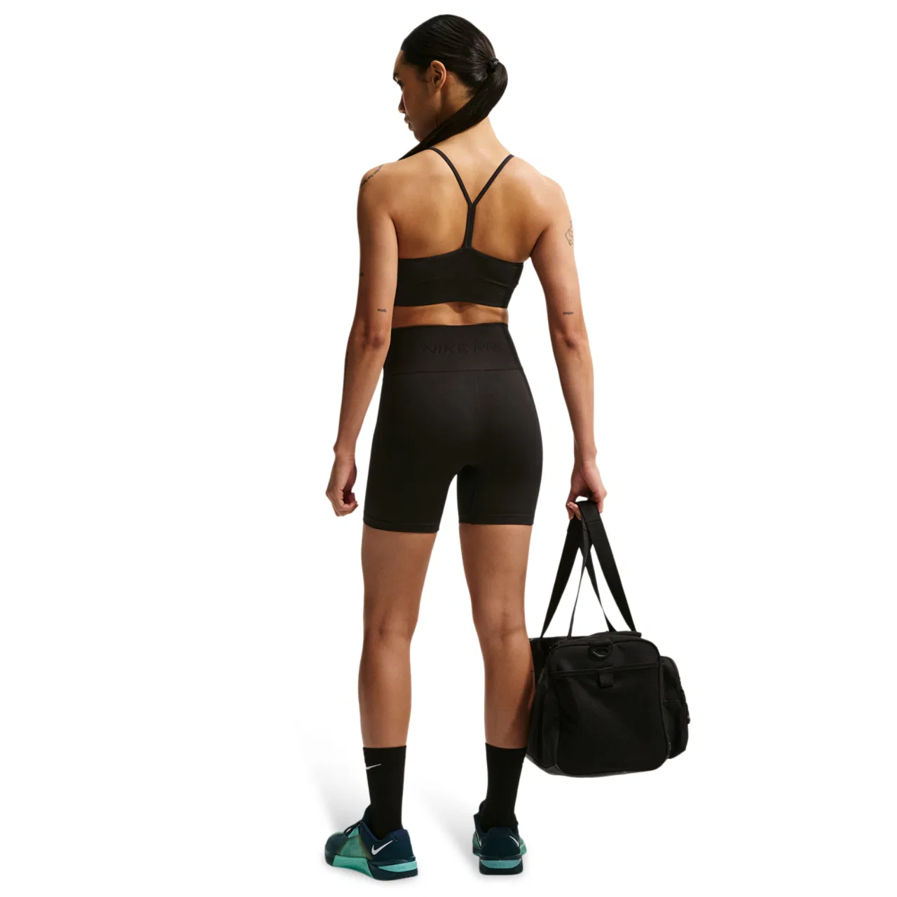 Женские спортивные шорты с завышенной посадкой Pro Dri-FIT Seamless High-Rise 5In Short Nike, черный — фото 4