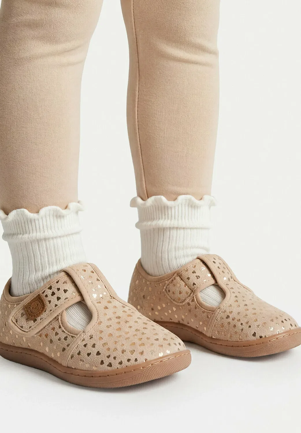 Детские тапочки 5907964340065 - балетки с ремешком на щиколотке Lasocki Kids, Beige