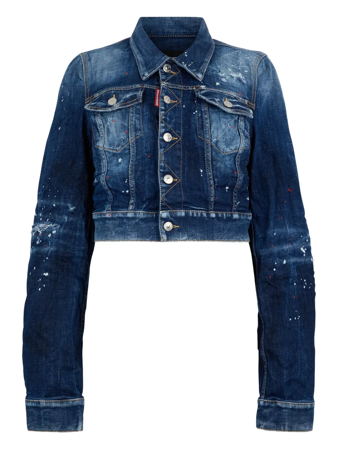 Джинсовая куртка с пятнами DSQUARED2, голубой