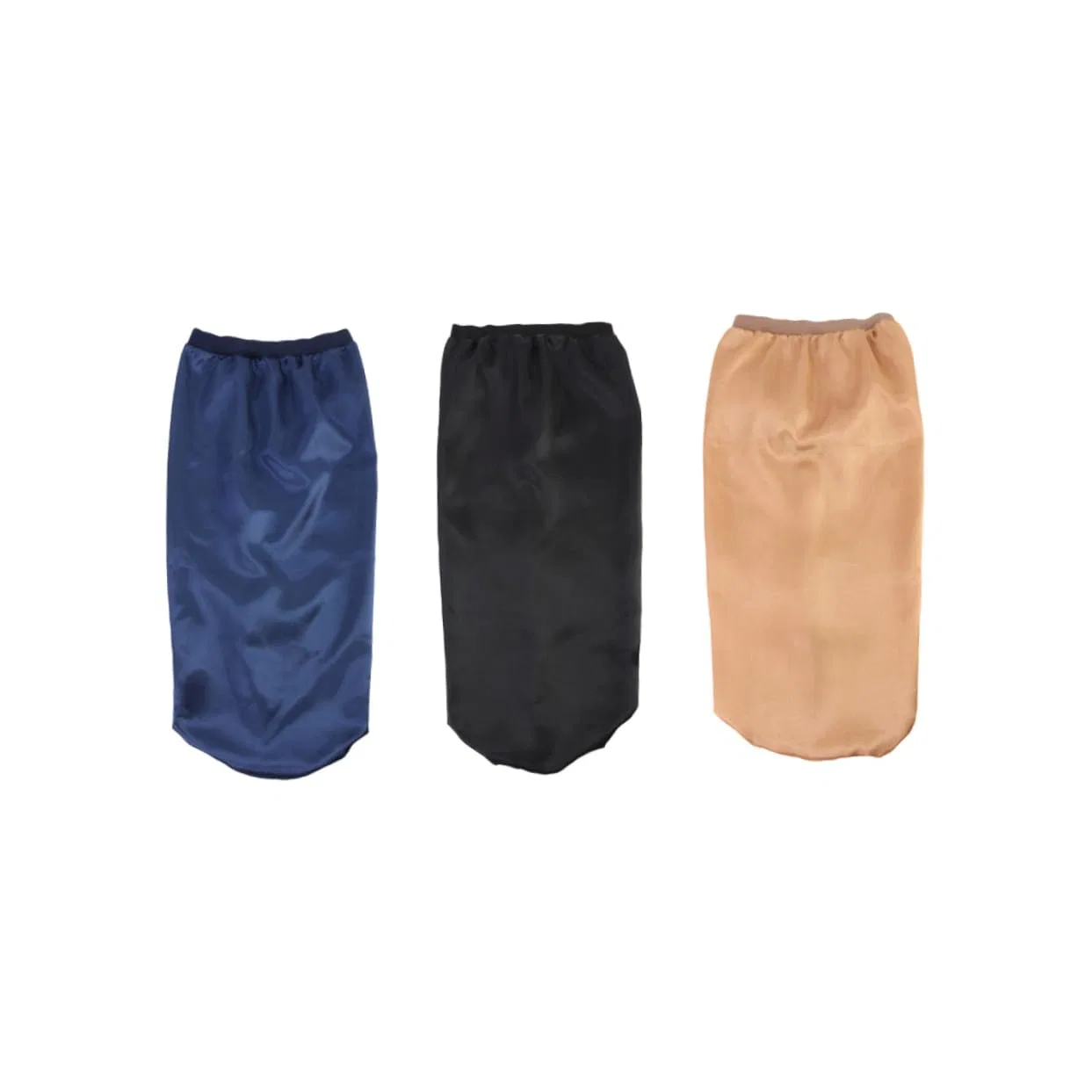 Шапочка для душа из сатина, GANAZONO, набор 3 шт, 63x26x2 см, Schwarz, Marineblau, Goldene