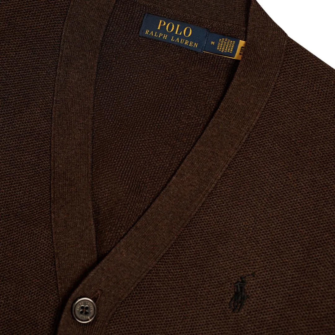 Мужской свитер с V-образным вырезом, свободный крой, Polo Ralph Lauren, Brown — фото 4