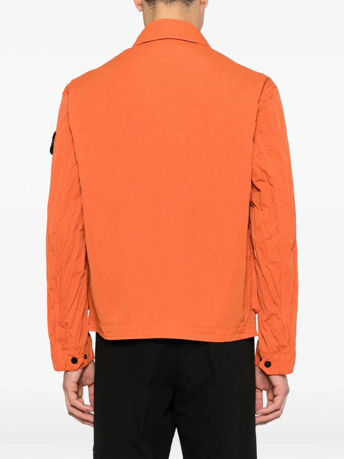 Рубашечная куртка с патчем оранжевая Stone Island, оранжевый — фото 2