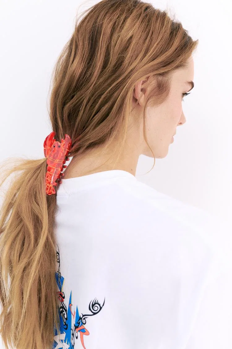 Заколка для волос Pleasures x STWD в виде лобстера Pull&Bear, красный — фото 2