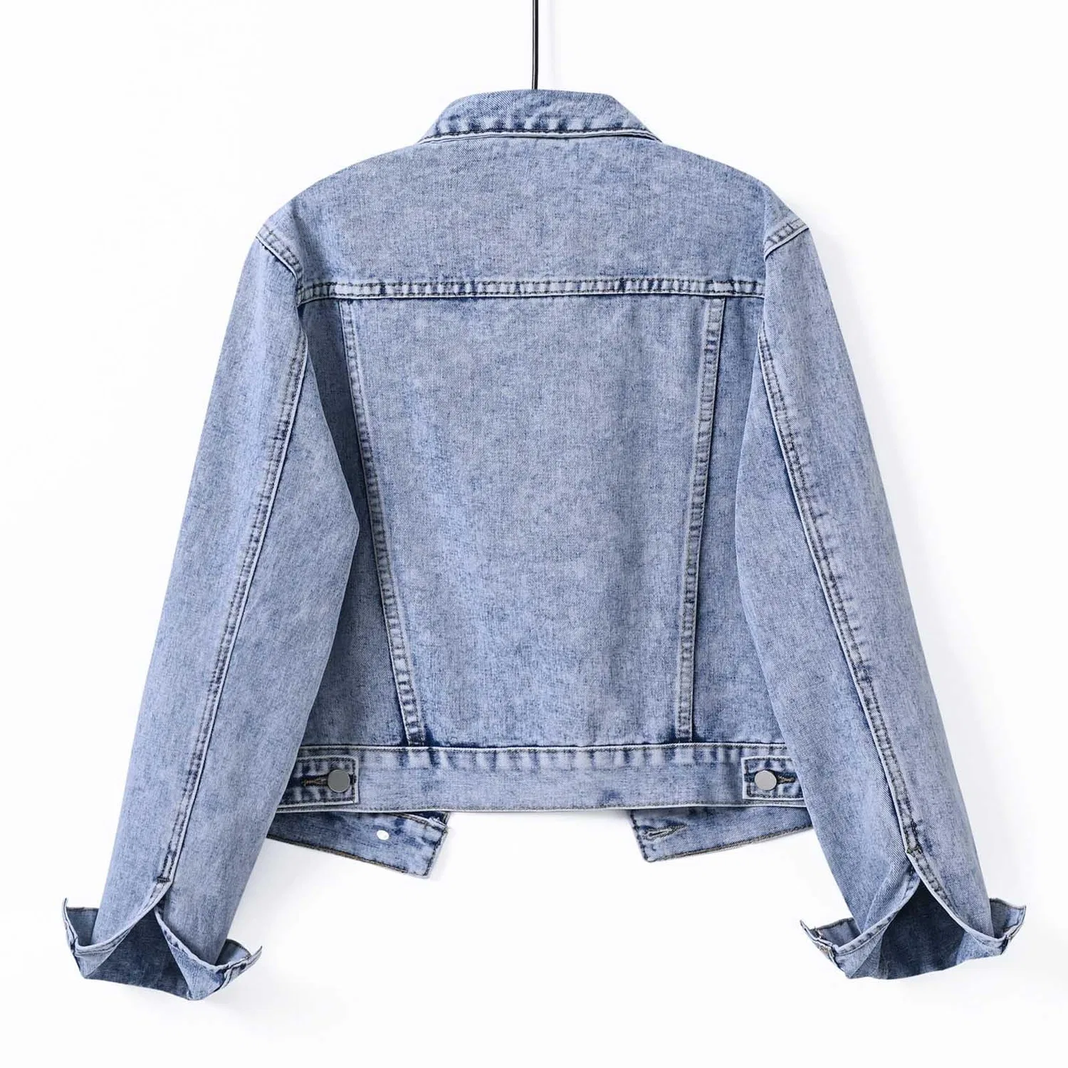 Женская джинсовая куртка slim fit с длинным рукавом, Blu — фото 3