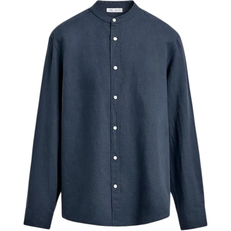 Мужская рубашка Dark Blue ZARA, темно-синий