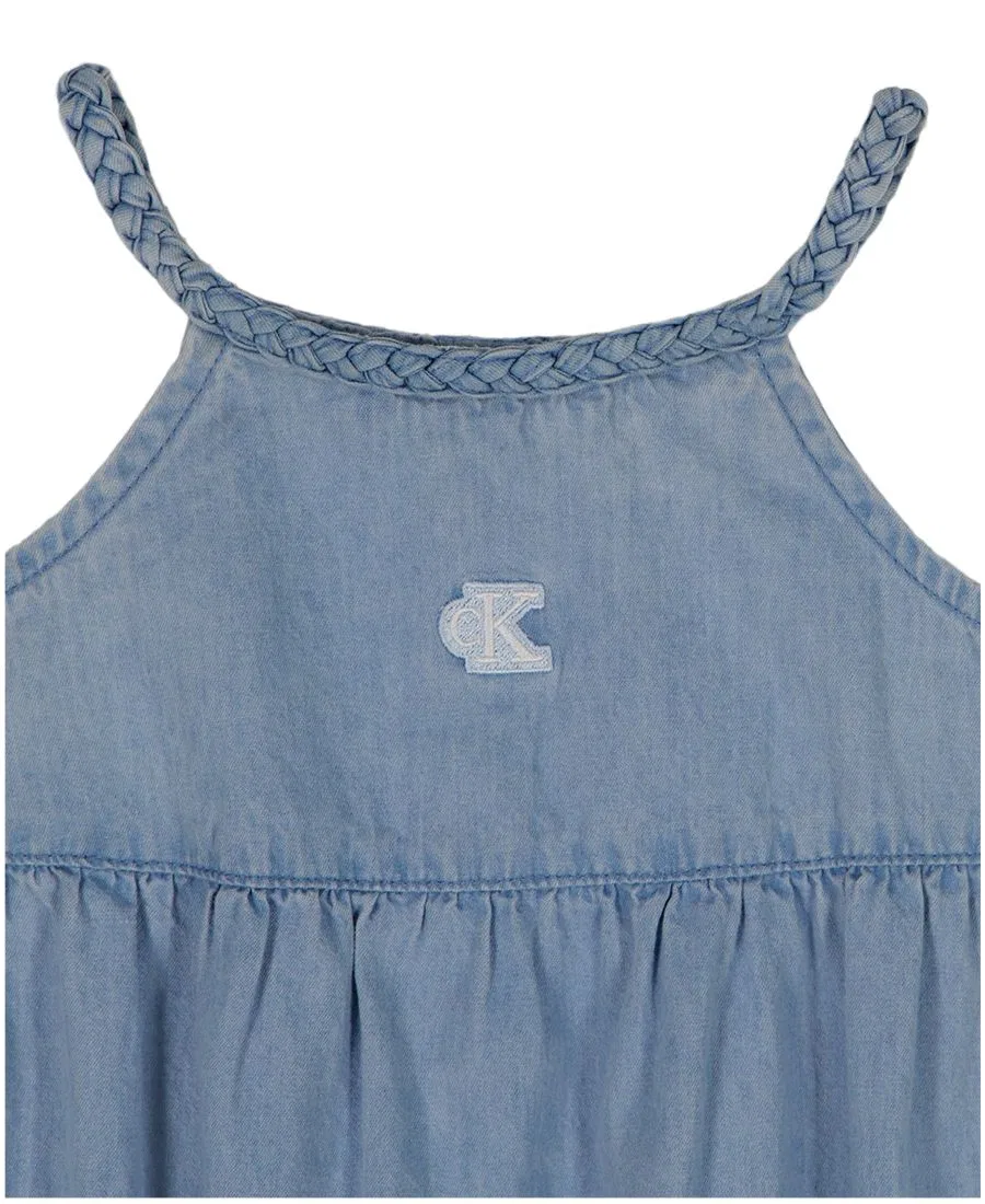 Боди-комбинезон с вышивкой и кружевной отделкой Calvin Klein, Blue — фото 4