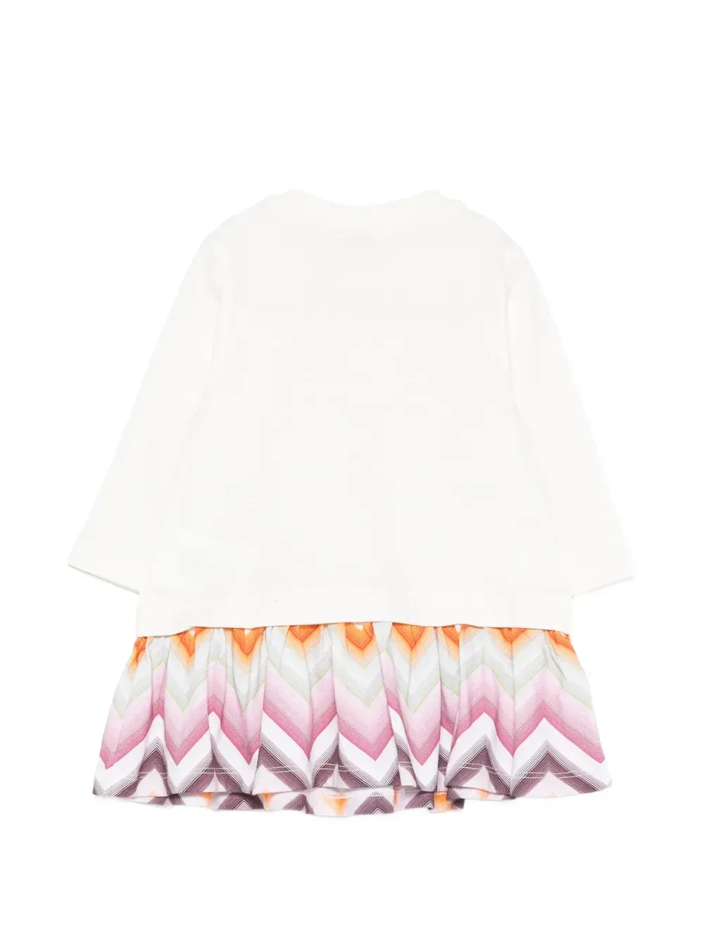 Платье с зигзагообразным и логотипным принтом Missoni Kids, бежевый — фото 2