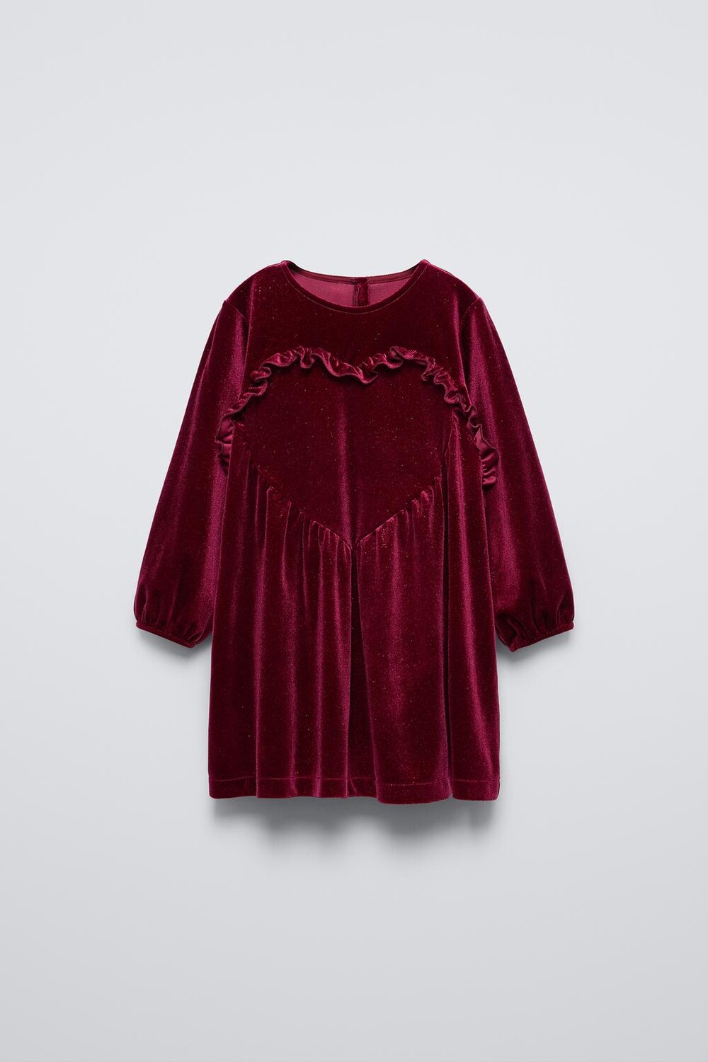 

Блестящее платье из бархата ZARA, красный