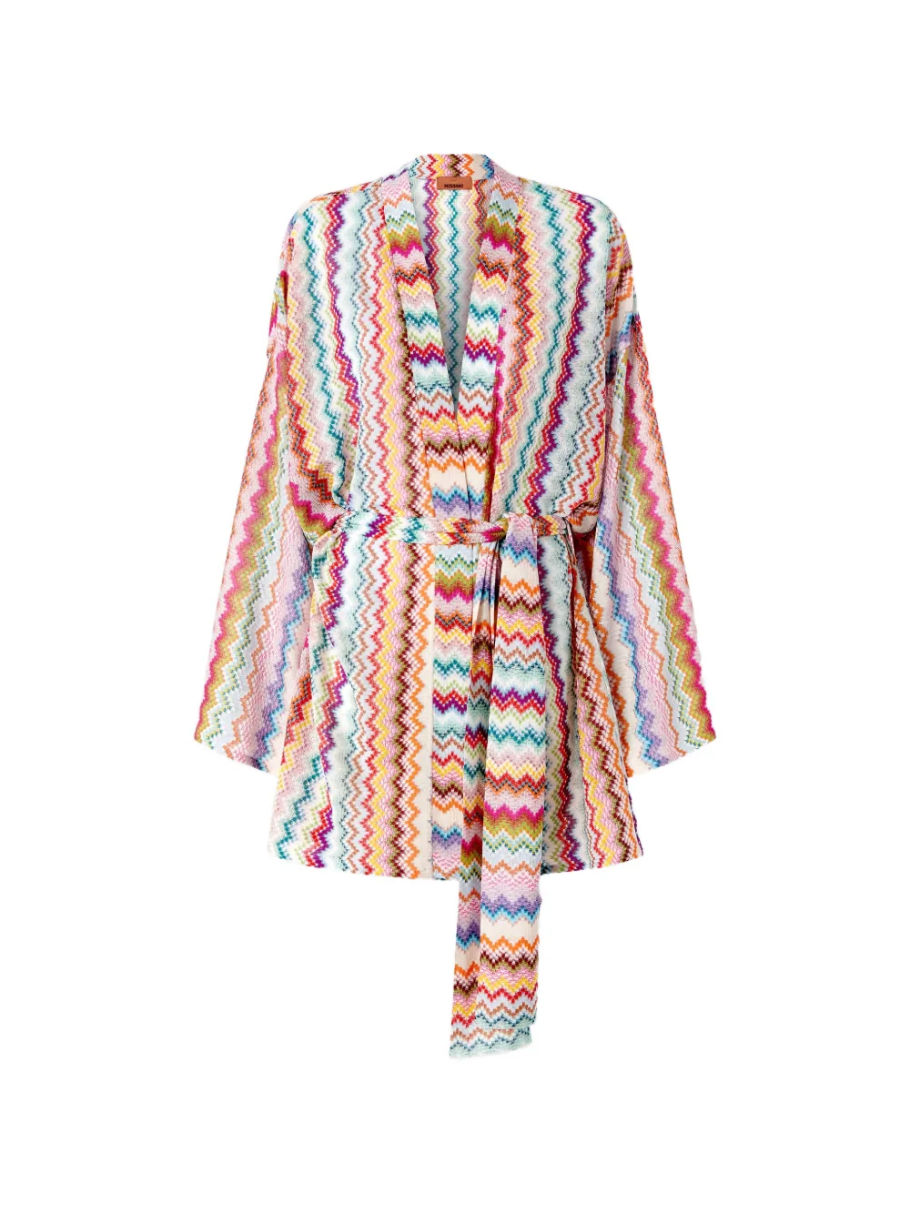 

Пляжное кимоно с зигзагообразным узором и поясом Missoni, белый