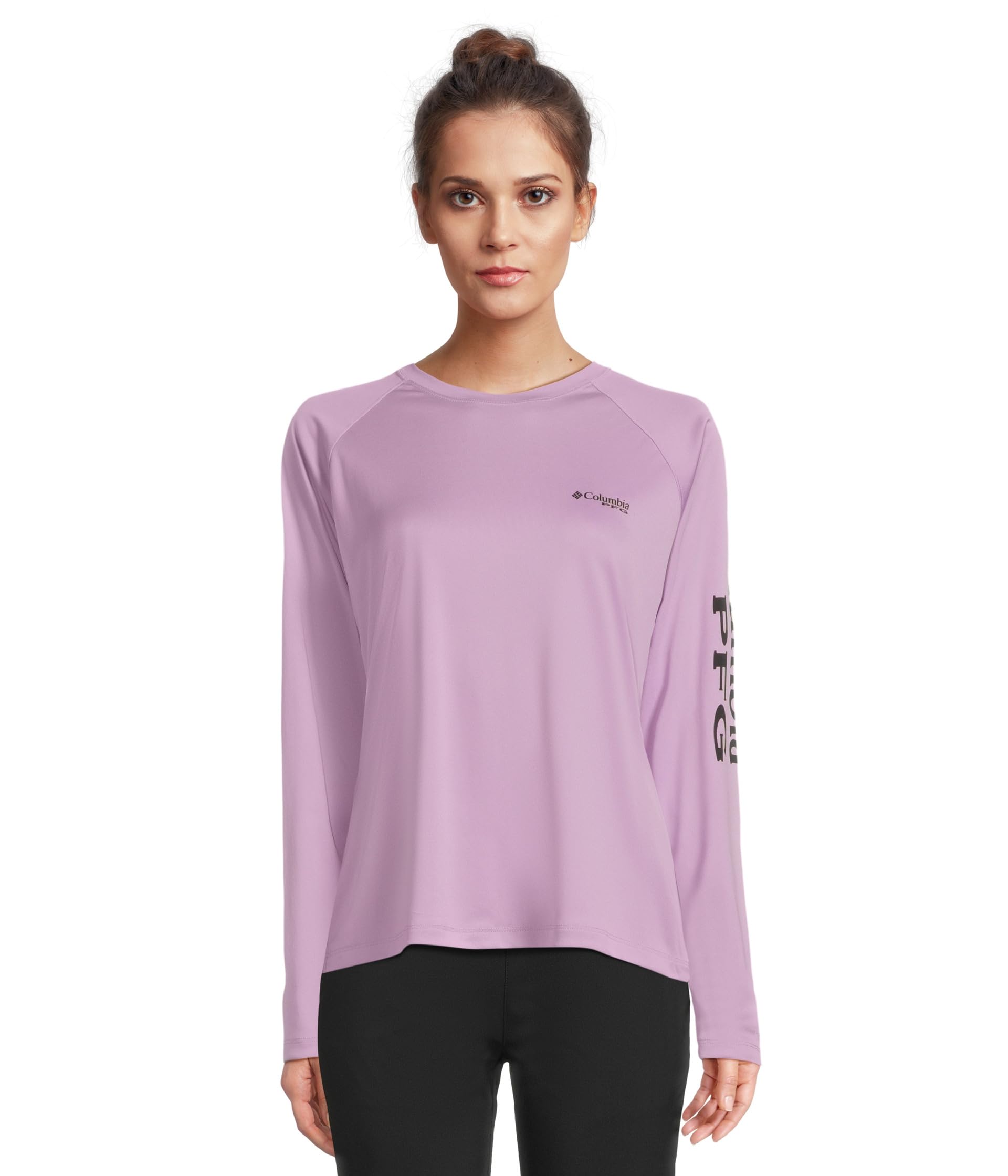 

Футболка Columbia Tidal Tee II L/S, цвет Hydrangea/Black Logo