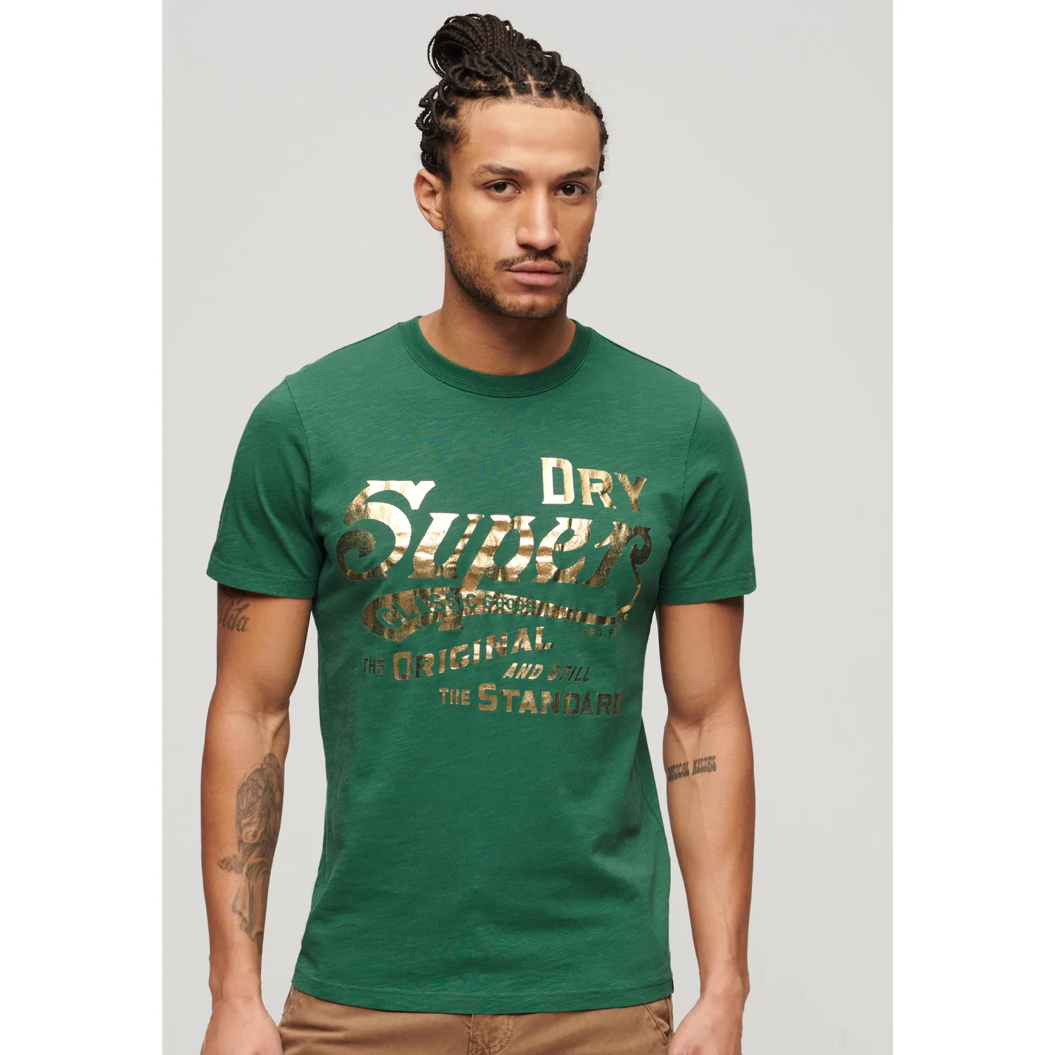 Мужская хлопковая футболка Workwear Superdry, Grun — фото 3