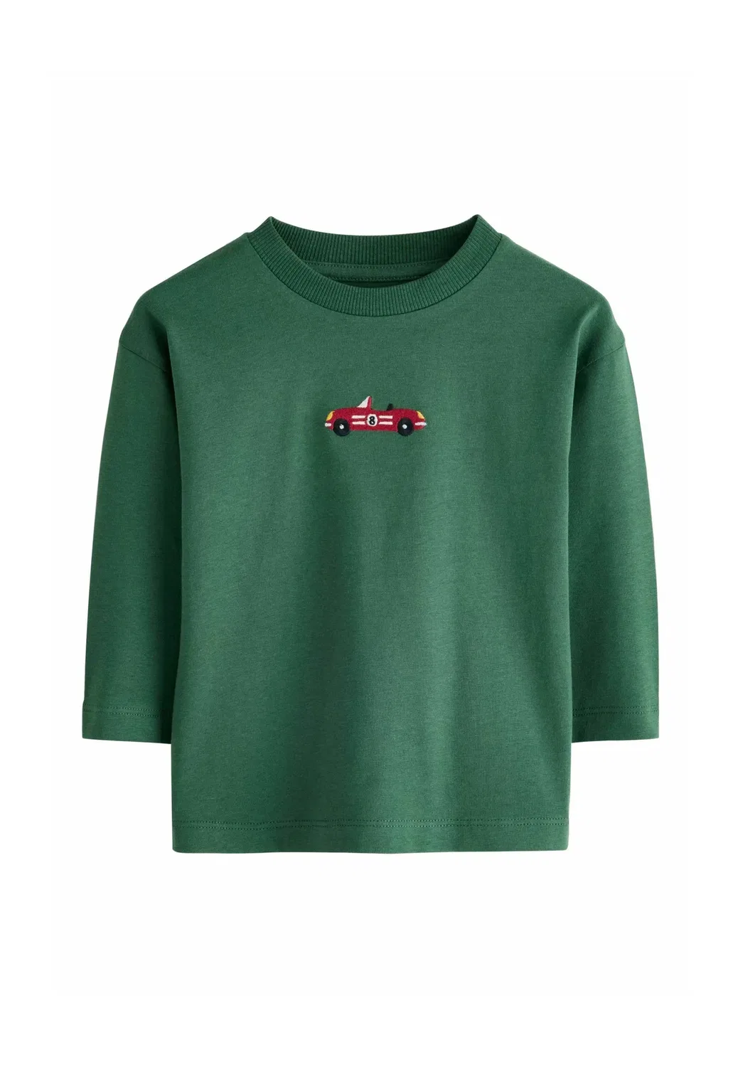 Футболка с длинными рукавами и вышивкой, стандартного кроя Next, Bottle Green Racecar