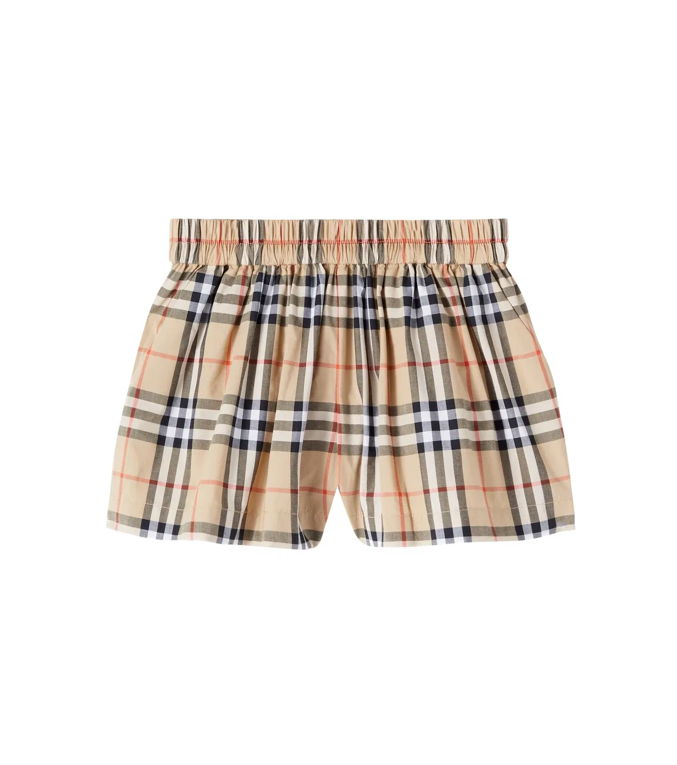 Шорты хлопковые в клетку Burberry Kids, бежевый