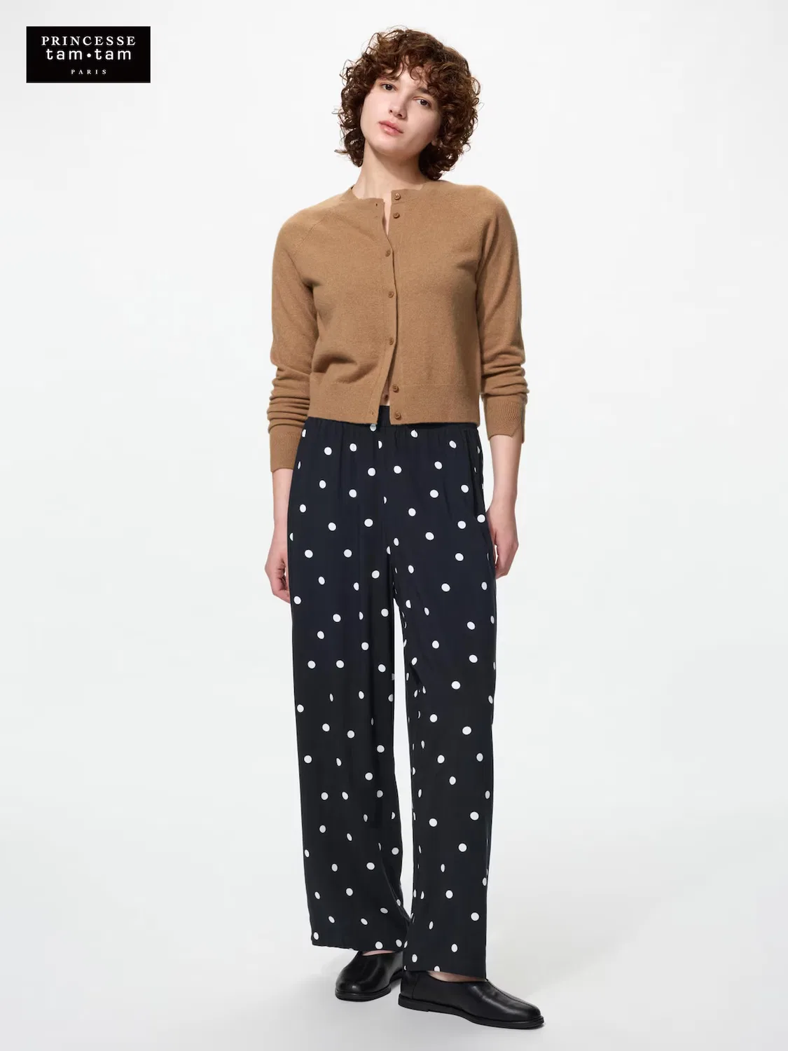 Брюки вискозные Uniqlo, длинные, с принтом