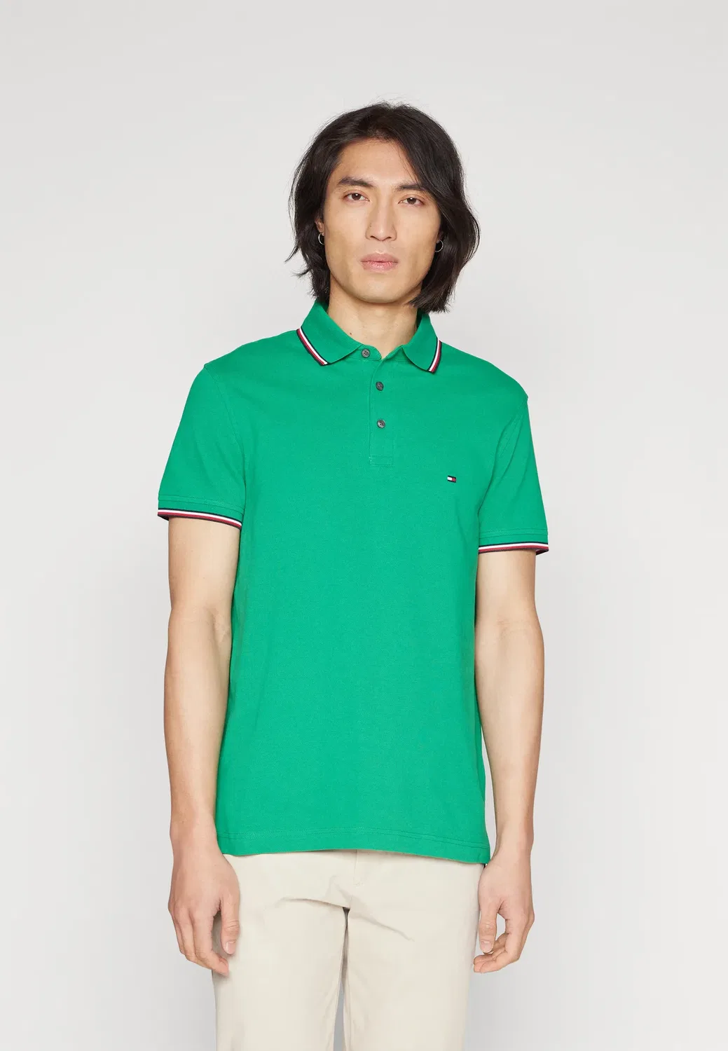 Узкая рубашка-поло с отворотом Tommy Hilfiger, Olympic Green