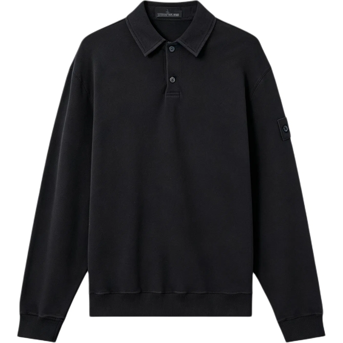 Мужской свитшот с воротником поло Stone Island Comfort Fit, черный