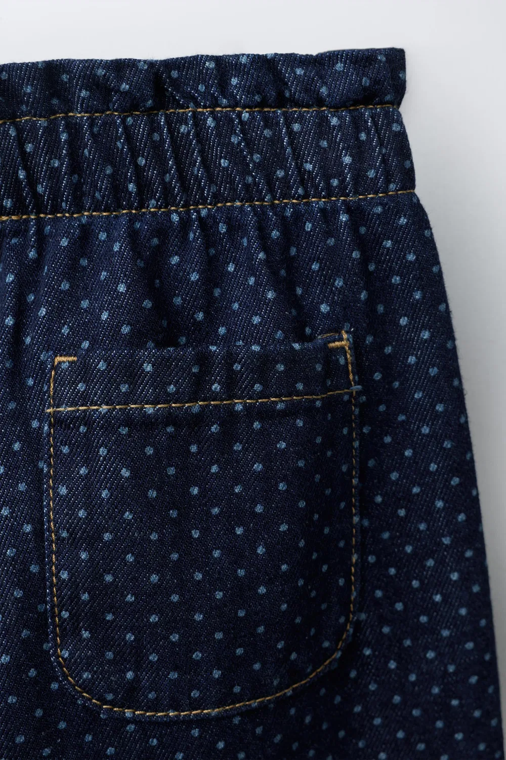 Широкие джинсы в горошек ZARA, Blue — фото 4