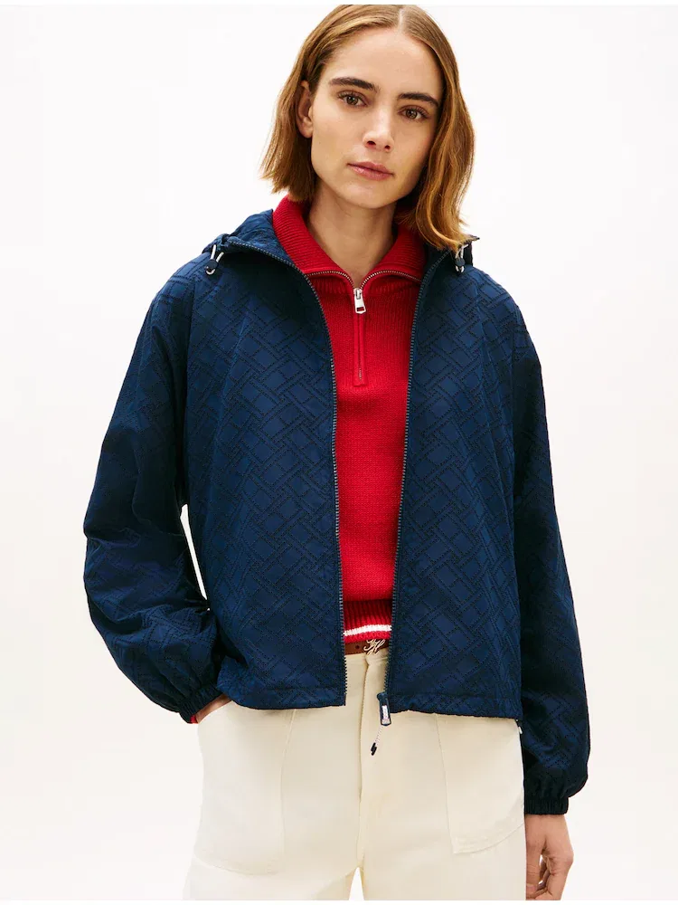 Ветровка с ажурным узором Flag Eyelet TOMMY HILFIGER, Navy