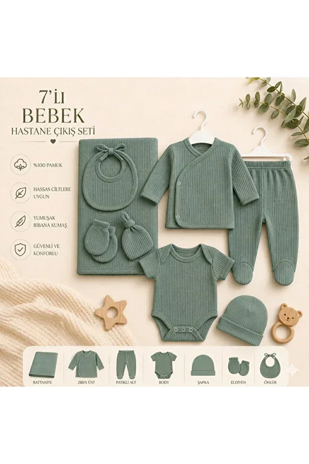 Детский комплект боди без рукавов Unisex Baby Set Maxira, Water Green — фото 3