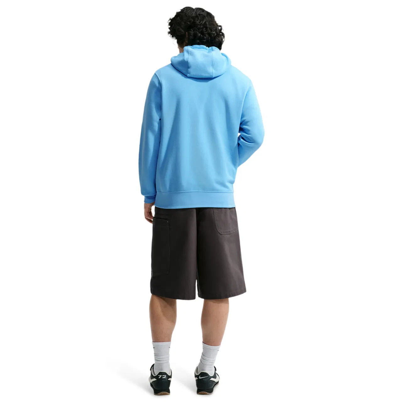 Мужское худи Nike Club Pullover, цвет White/Football Blue/Football Blue — фото 4