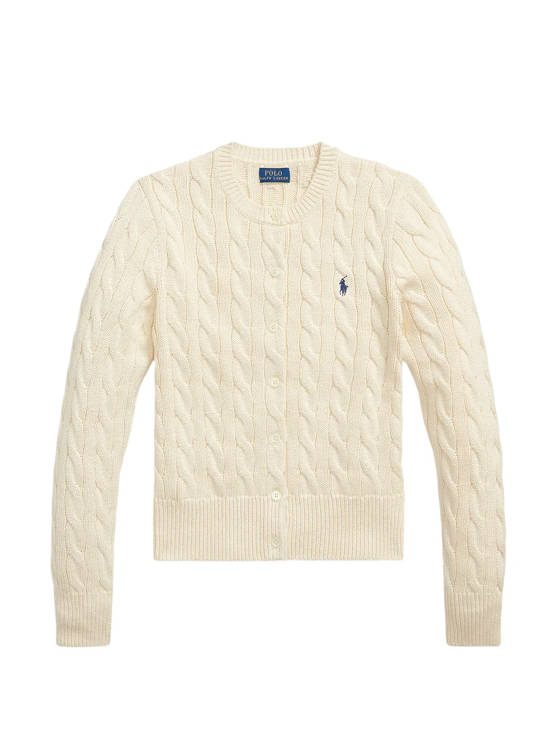 Кардиган фактурной вязки из хлопка Polo Ralph Lauren, нейтральные