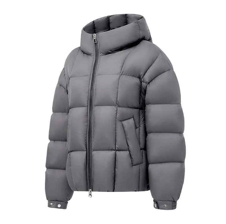 Детский пуховик утепленный с капюшоном Dark Gray YALU
