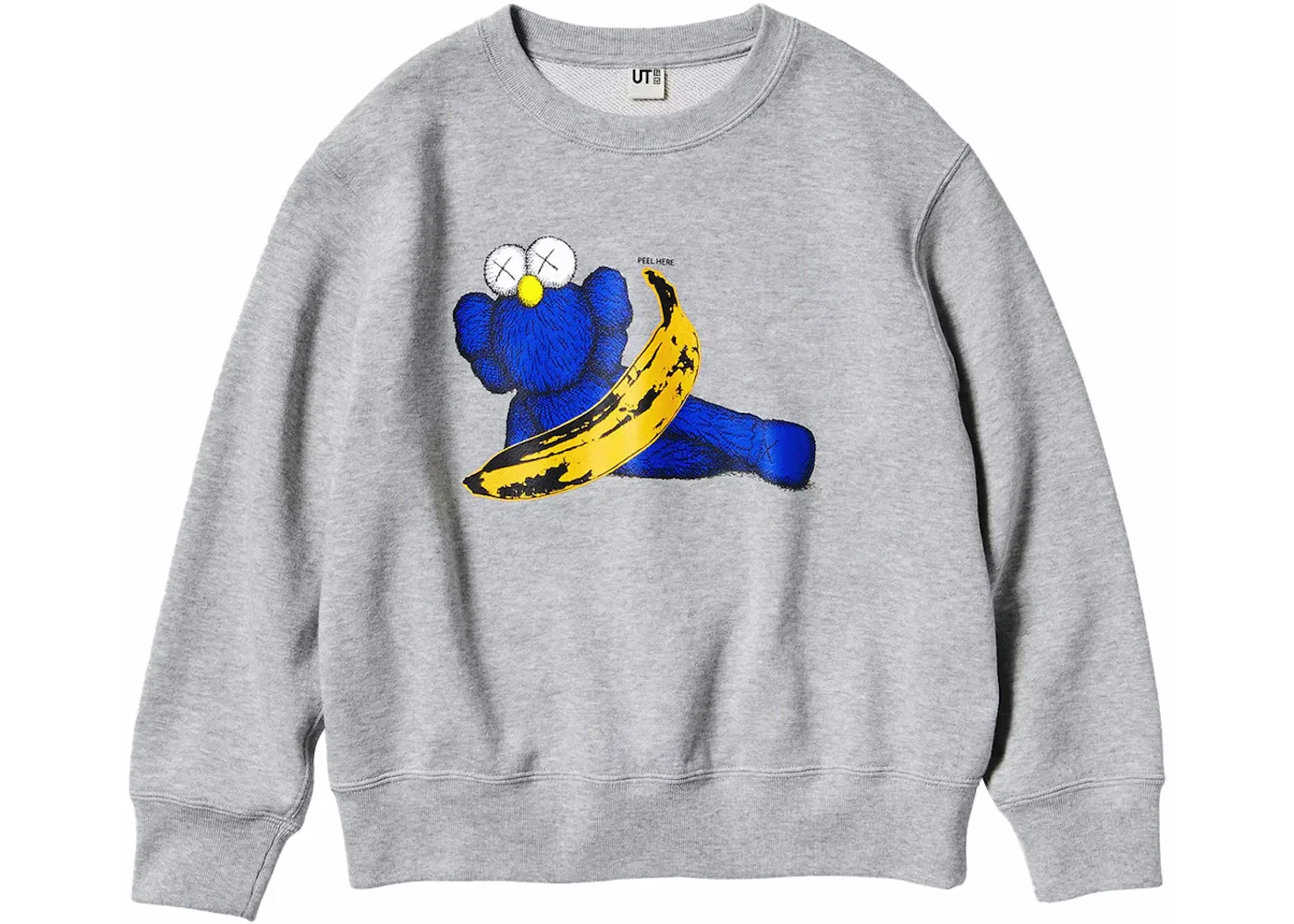 Детский свитшот с принтом KAWS x Uniqlo Warhol Kids' Graphic 472991 Sweatshirt KAWS, Gray
