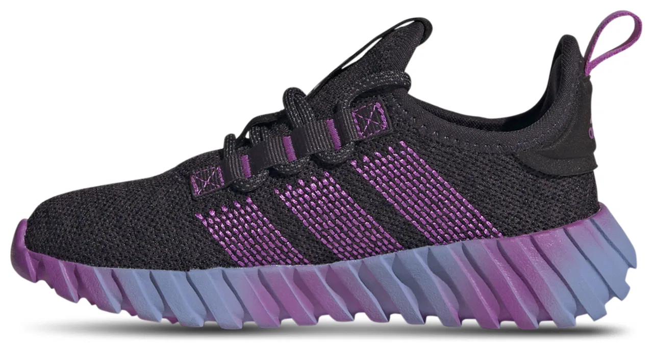 Детские кроссовки для девочек с текстильным верхом Kaptir Flow Adidas, Blue Spark/Aurora Black/Purple Burst — фото 2