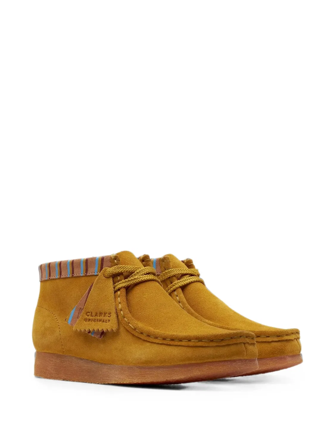 Ботинки Wallabee с отделкой в полоску Clarks Kids, желтый