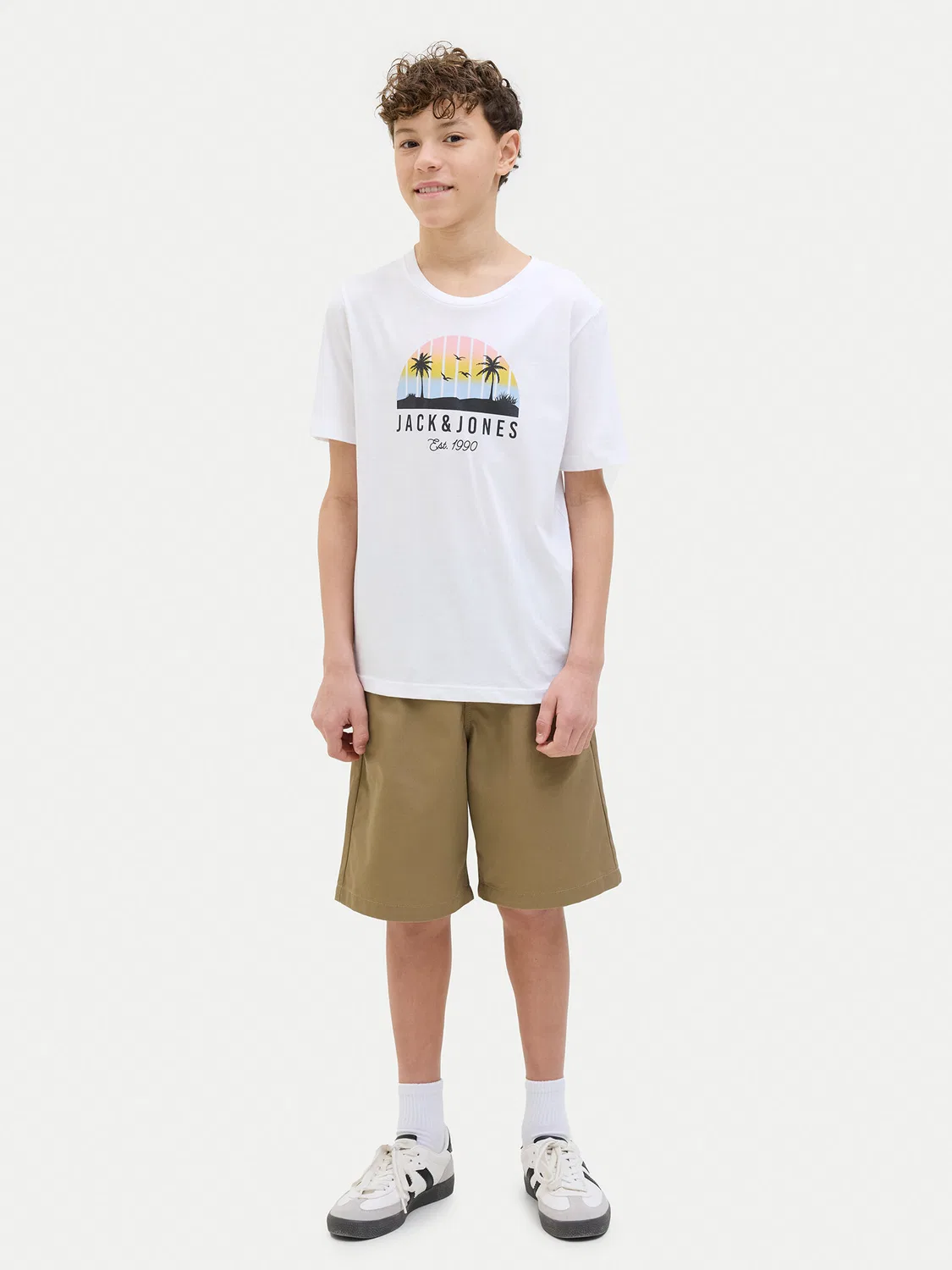 Комплект из футболок стандартного кроя для мальчика Palm Jack & Jones Junior, разноцветный — фото 2
